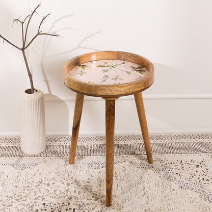Mango Wood Round Shape End Table