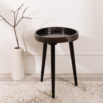 Mango Wood Round Shape End Table