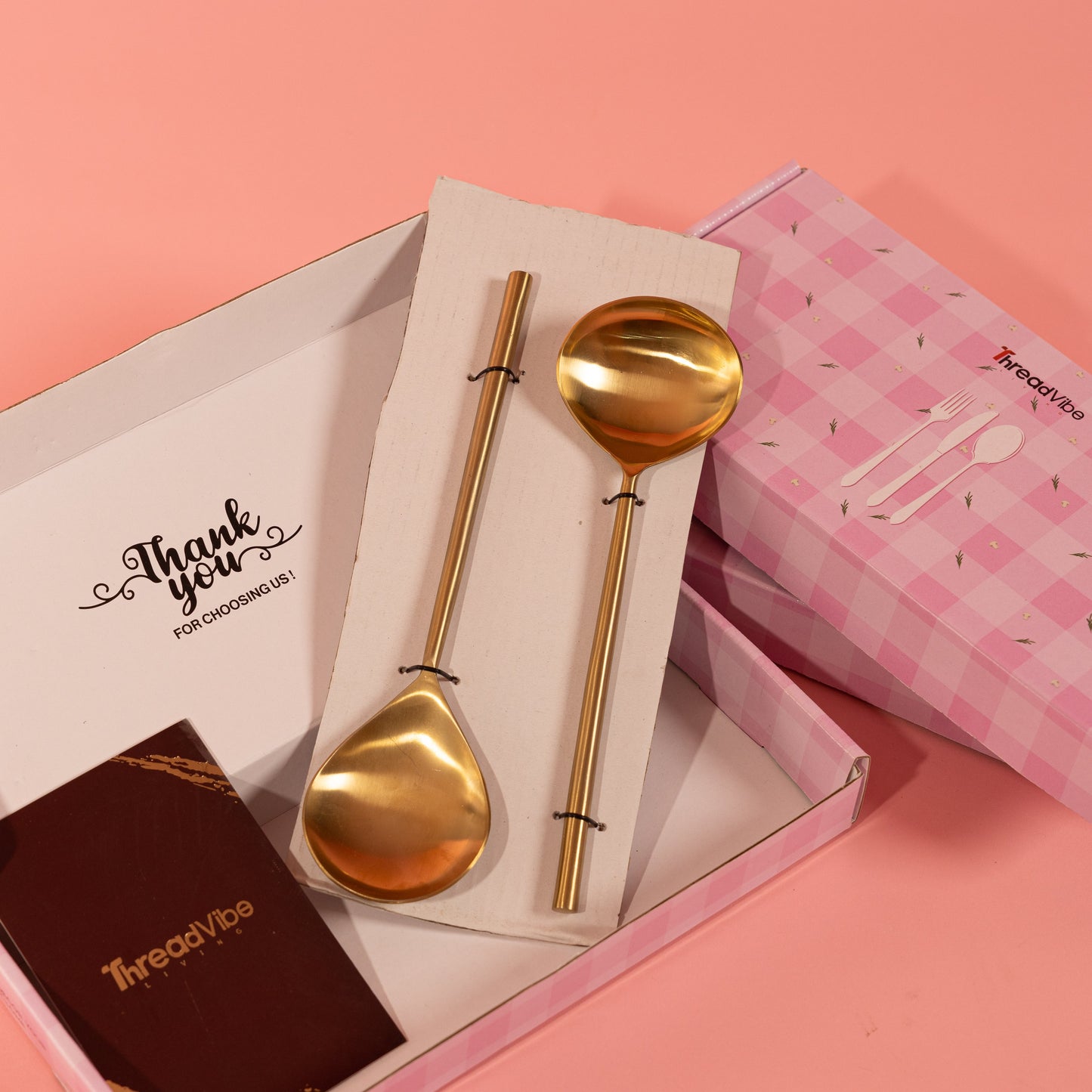 Stainless Steel Gold Serving Spoon Set of 2