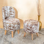 Ottoman Pouffes Print Chair and Stool Combo in Brewed Bean