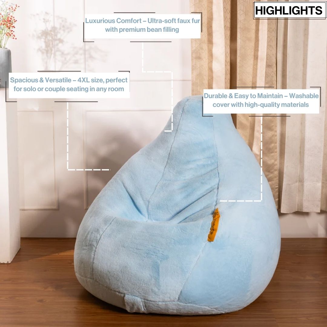 4XL Fur Bean Bag with Beans Filled