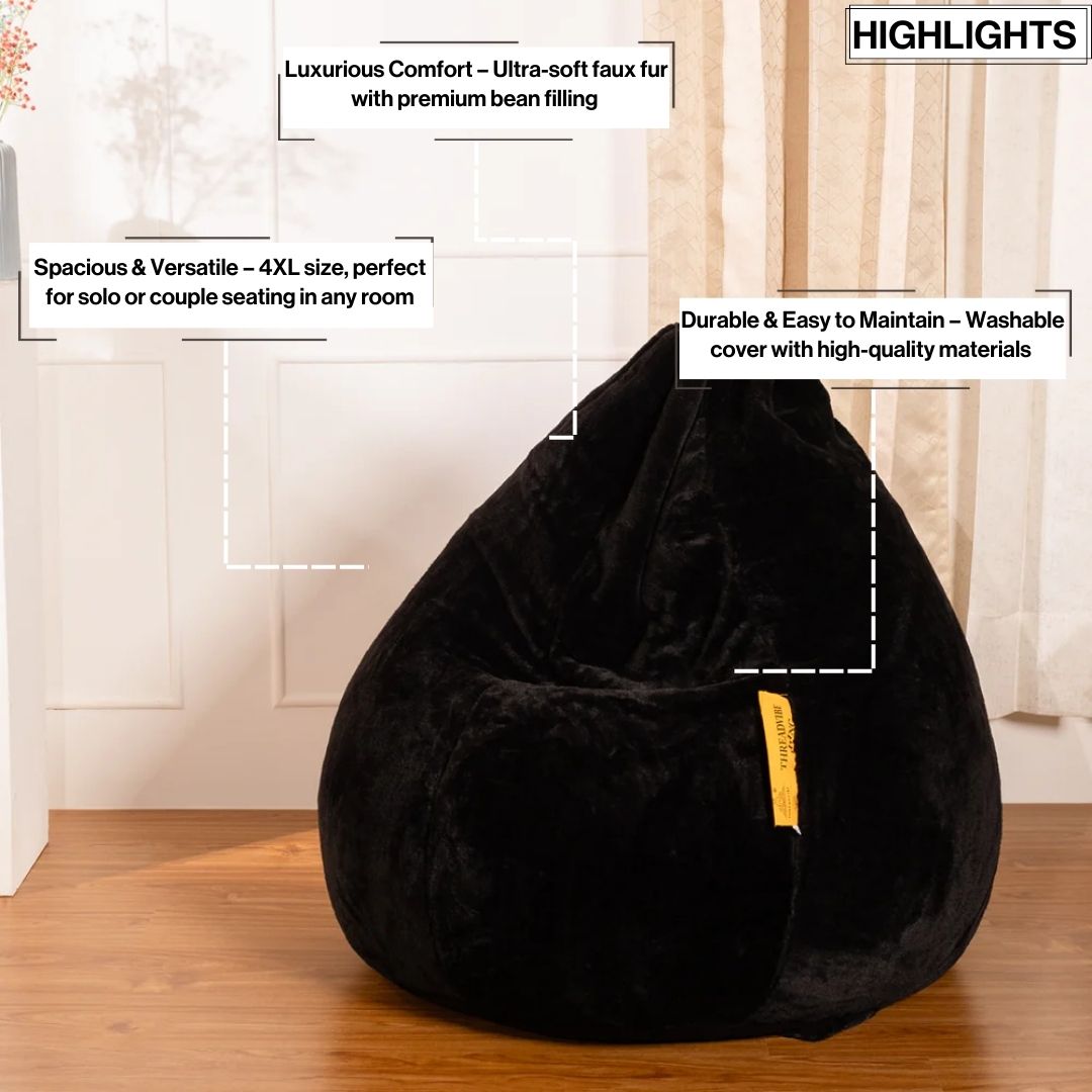 4XL Fur Bean Bag with Beans Filled