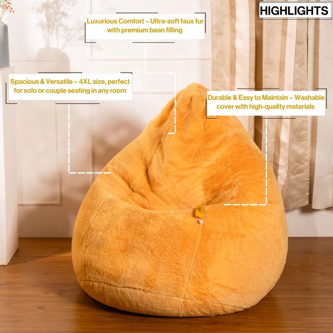 4XL Fur Bean Bag with Beans Filled