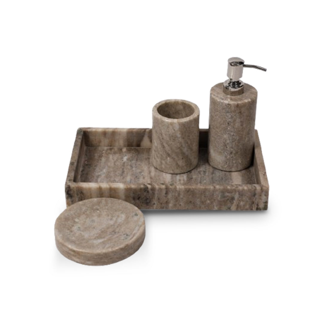 Brass Marble Bathroom Set In Lavender