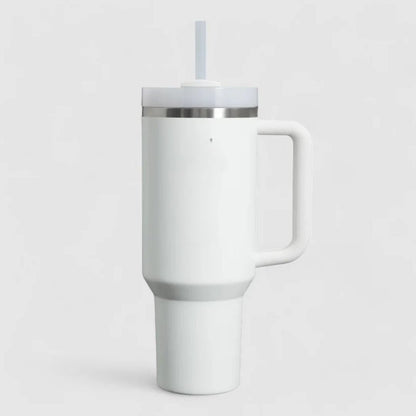 Stainless Steel Insulated Reusable Water Bottle with Lid in White