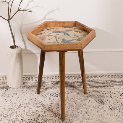 Mango Wood Round Shape End Table