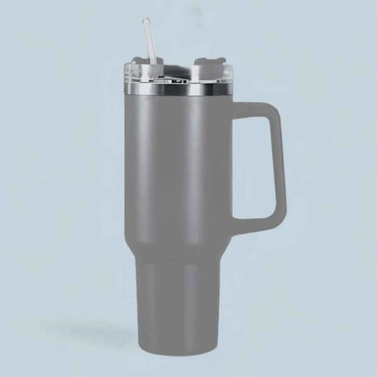 Stainless Steel Insulated Reusable Water Bottle with Lid in Grey