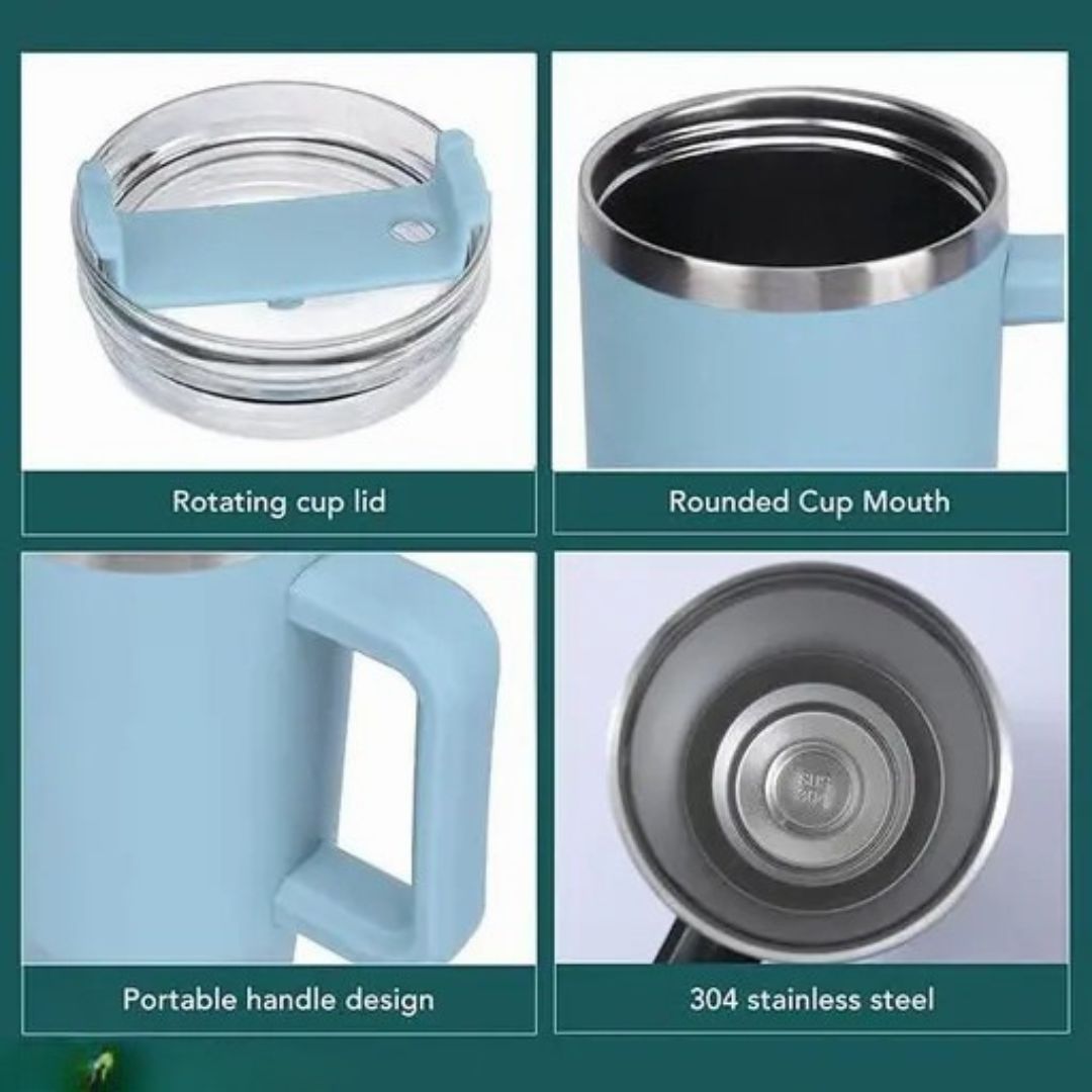 Stainless Steel Insulated Reusable Water Bottle with Lid in Sky Blue