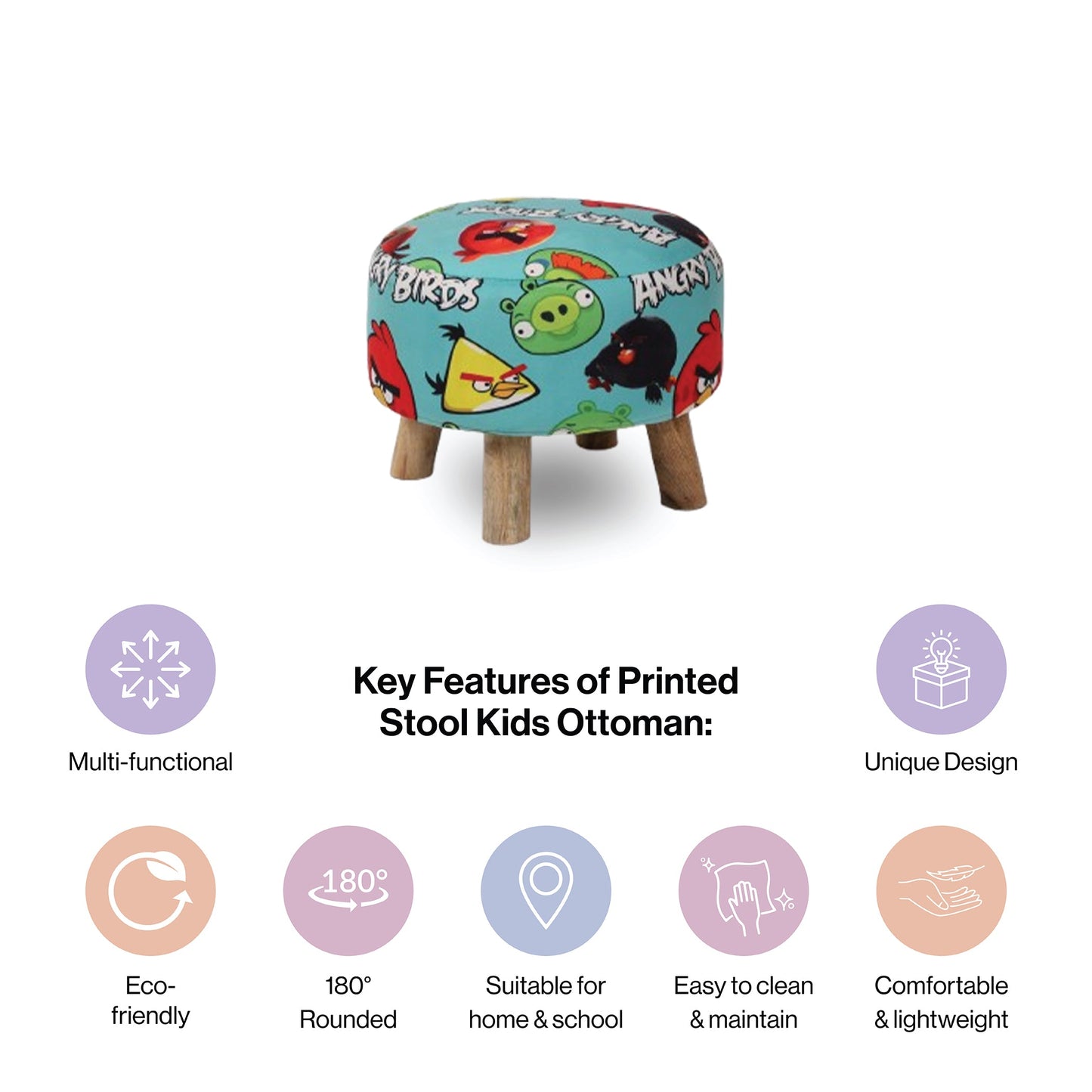 Round Sofa Ottoman Kids In Angry Birds