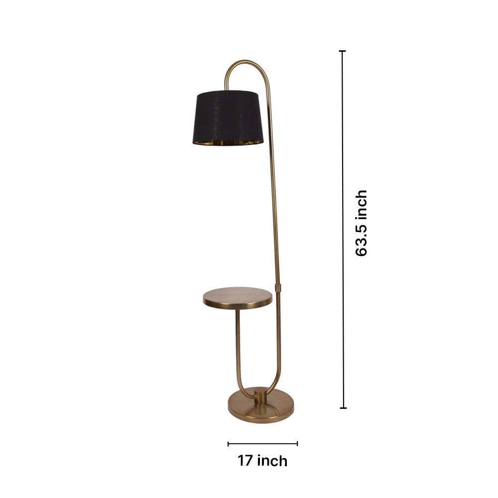 Antique Brass Metal Floor Lamp With Shade