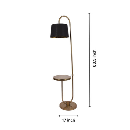 Antique Brass Metal Floor Lamp With Shade
