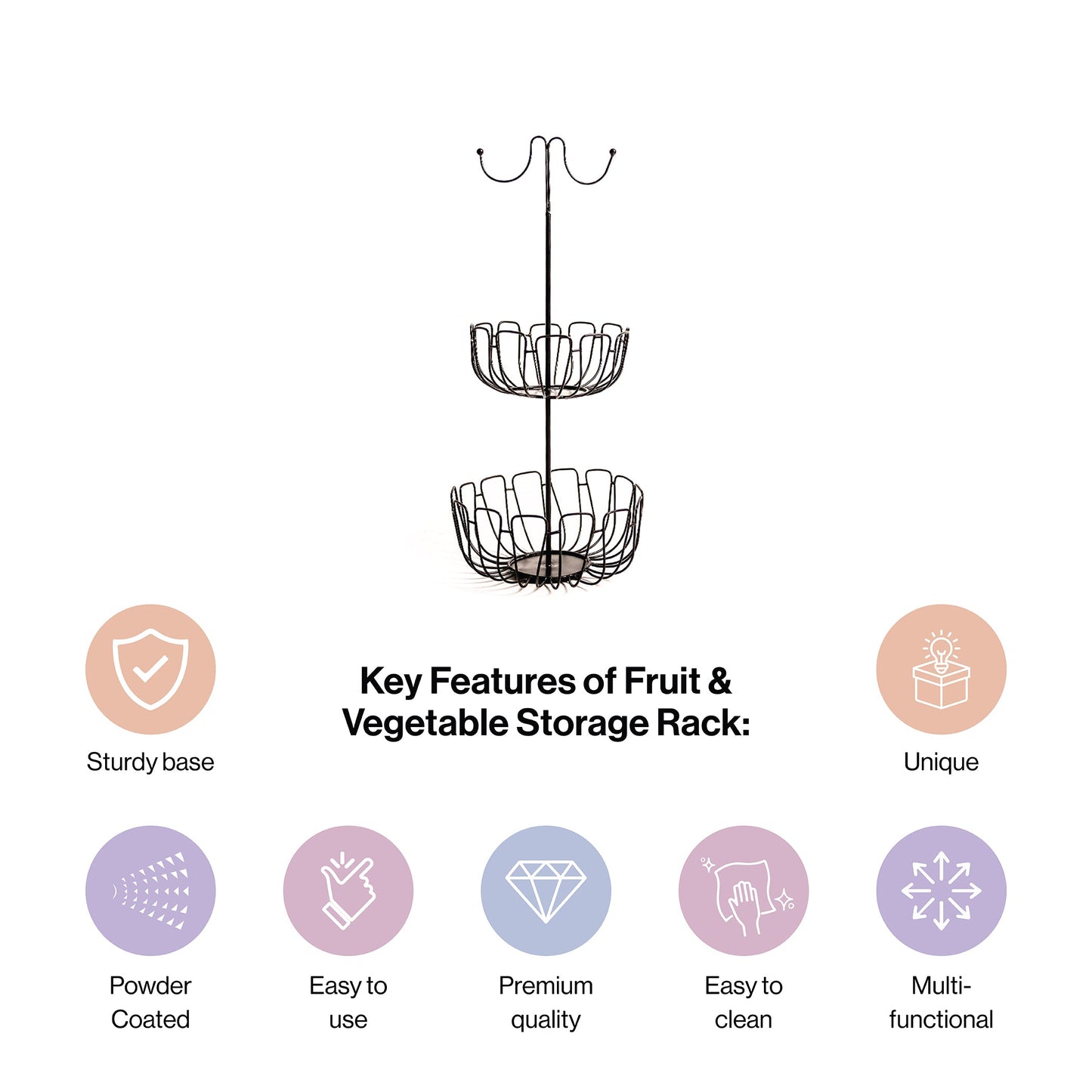 Fruit Plate and Dessert Sandwich Basket Storage (Three Layer) for Kitchen Decor