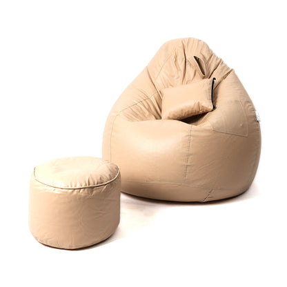 XXXXL Teardrop Filled Bean Bag with Footrest and Cushions
