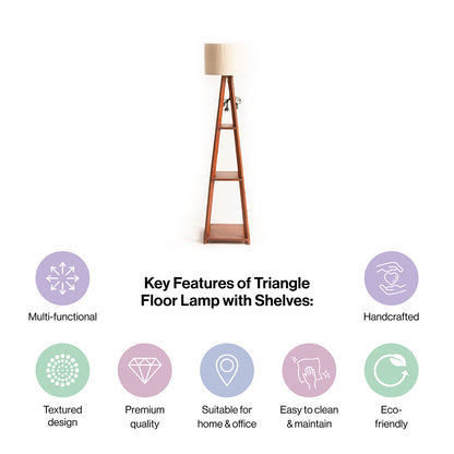 Wooden Floor Lamp With Shelves