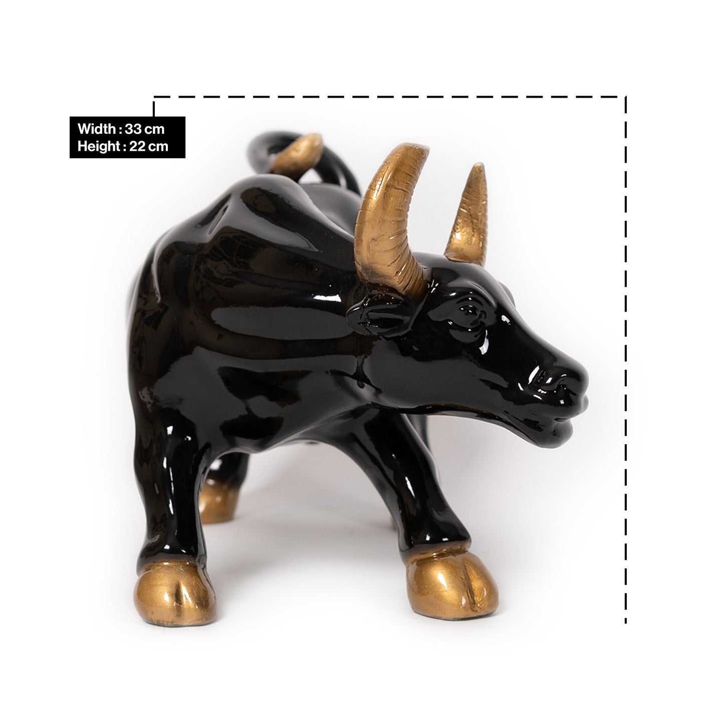 Resin Big Bull Statue In Black Eclipse