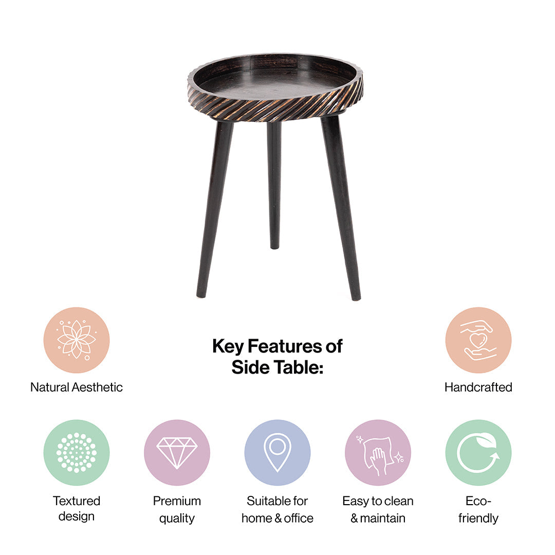 Mango Wood Round Shape End Table