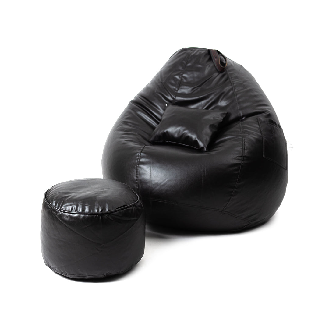 XXXXL Teardrop Filled Bean Bag with Footrest and Cushions