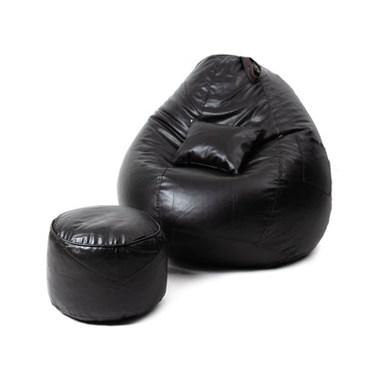 XXXXL Teardrop Filled Bean Bag with Footrest and Cushions