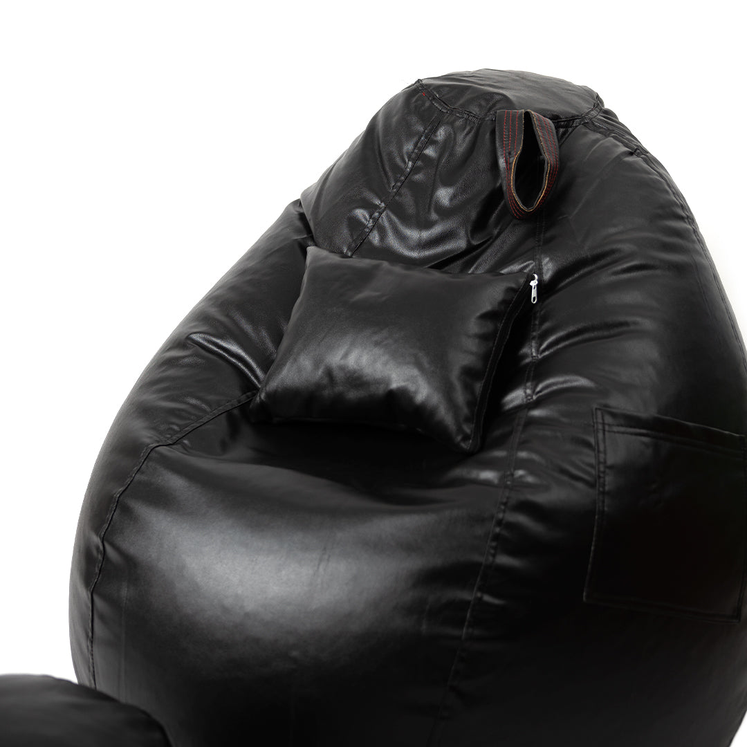 XXXXL Teardrop Filled Bean Bag with Footrest and Cushions