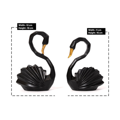 Black Pair Of Duck Feng Shui Statue Figurine for Home Decor