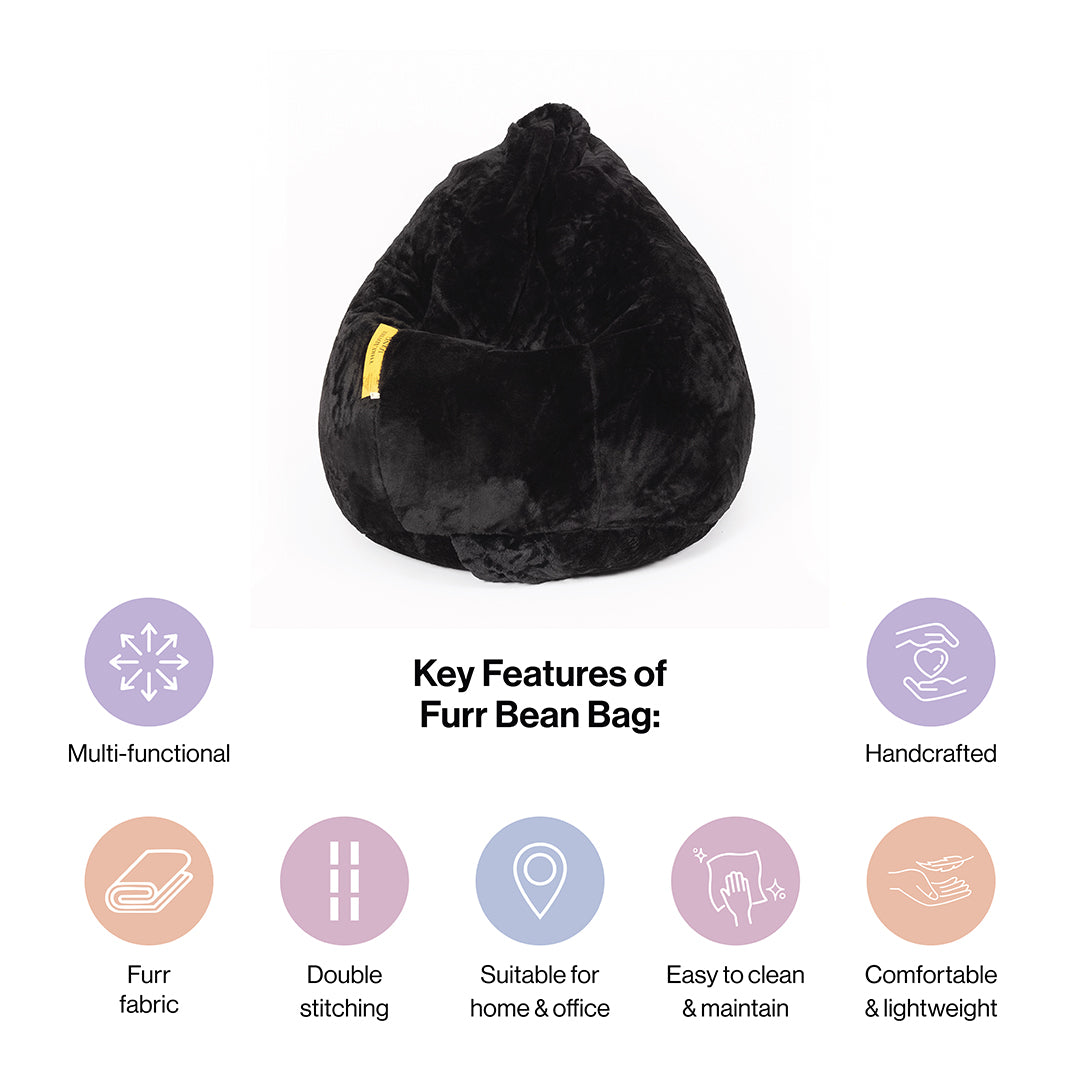 4XL Fur Bean Bag with Beans Filled