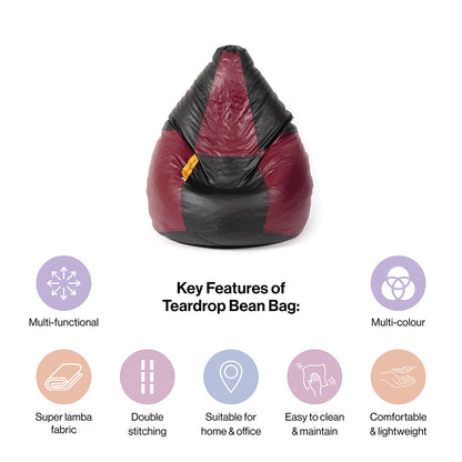 XXXXL teardrop bean bag with bean-Dark Shades