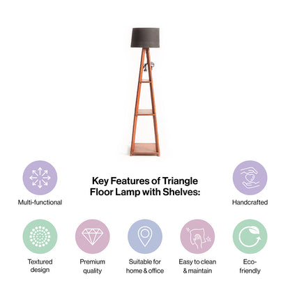 Wooden Floor Lamp With Shelves