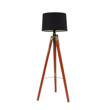 Wooden Crafter Tripod Floor Lamp With Brown Finish