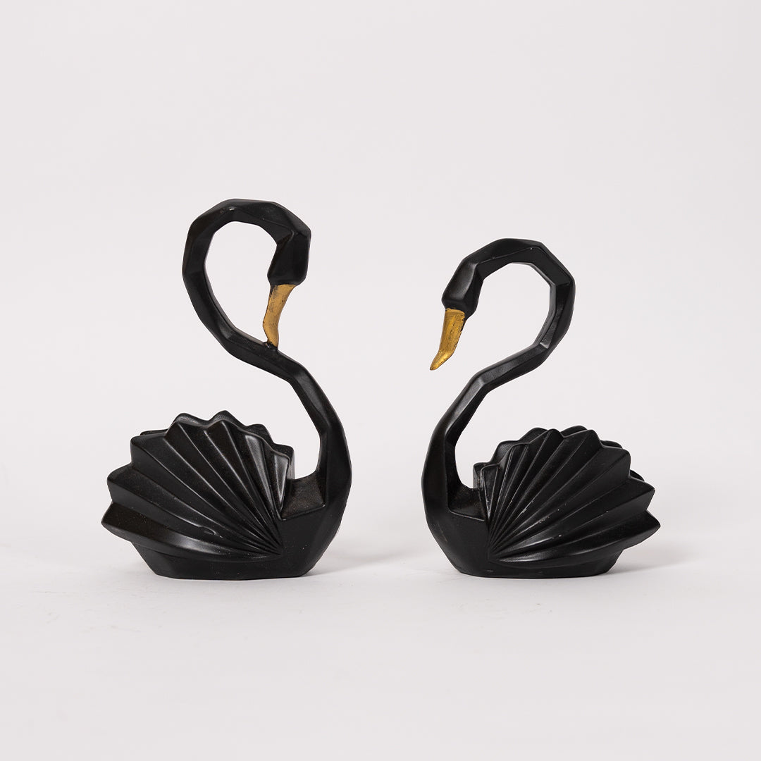 Black Pair Of Duck Feng Shui Statue Figurine for Home Decor