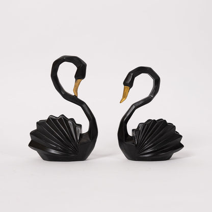 Black Pair Of Duck Feng Shui Statue Figurine for Home Decor