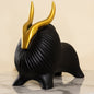 Abstract Geometric Black Yak Golden Statue for Home Decor