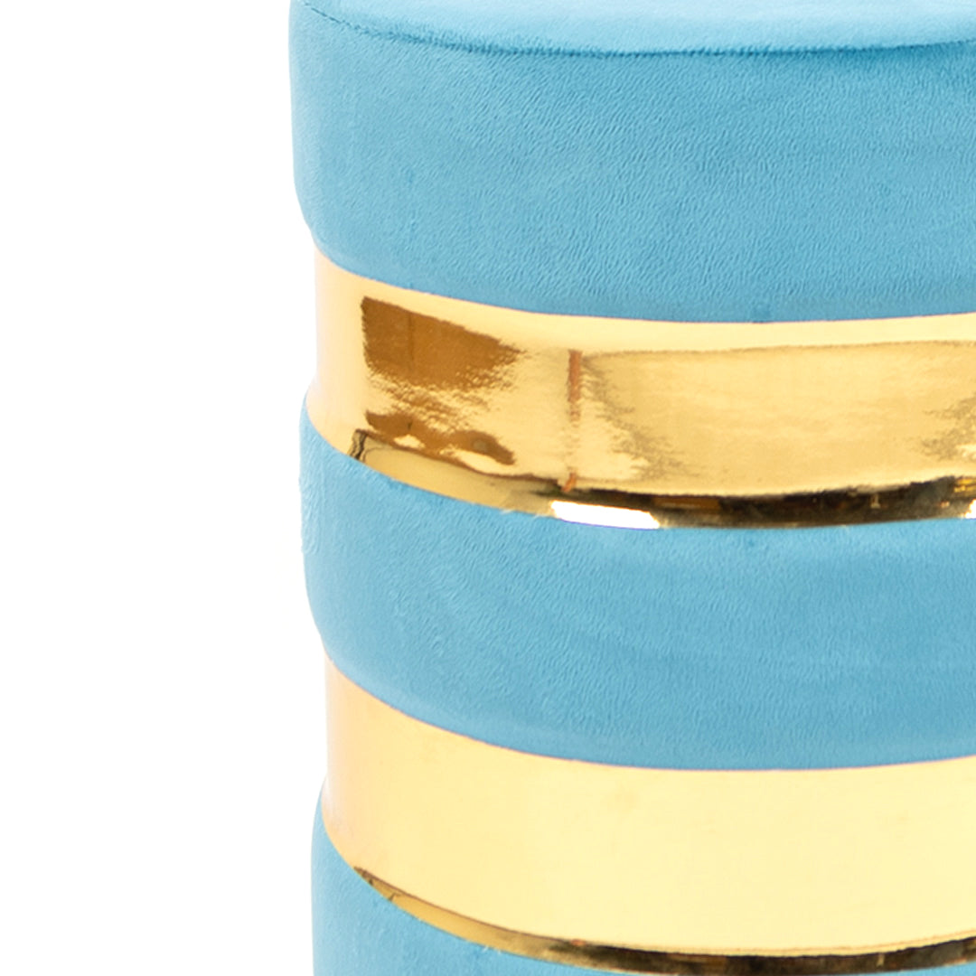 Round Drum Ottoman in Powder Blue