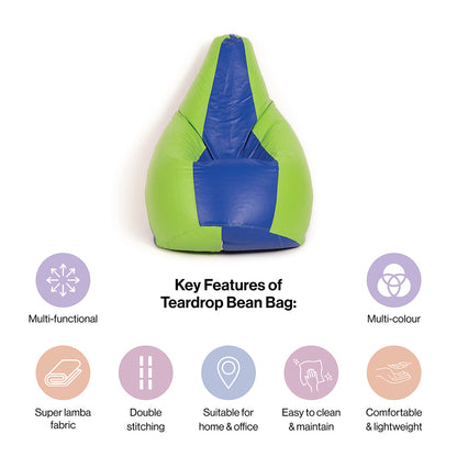 3XL Double-Shaded Teardrop Bean Bag with Beans-Light Shades