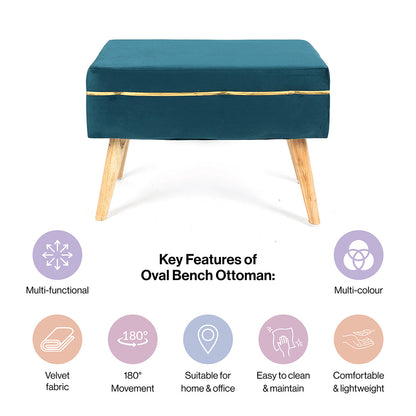 Upholstered Oval Bench Ottoman