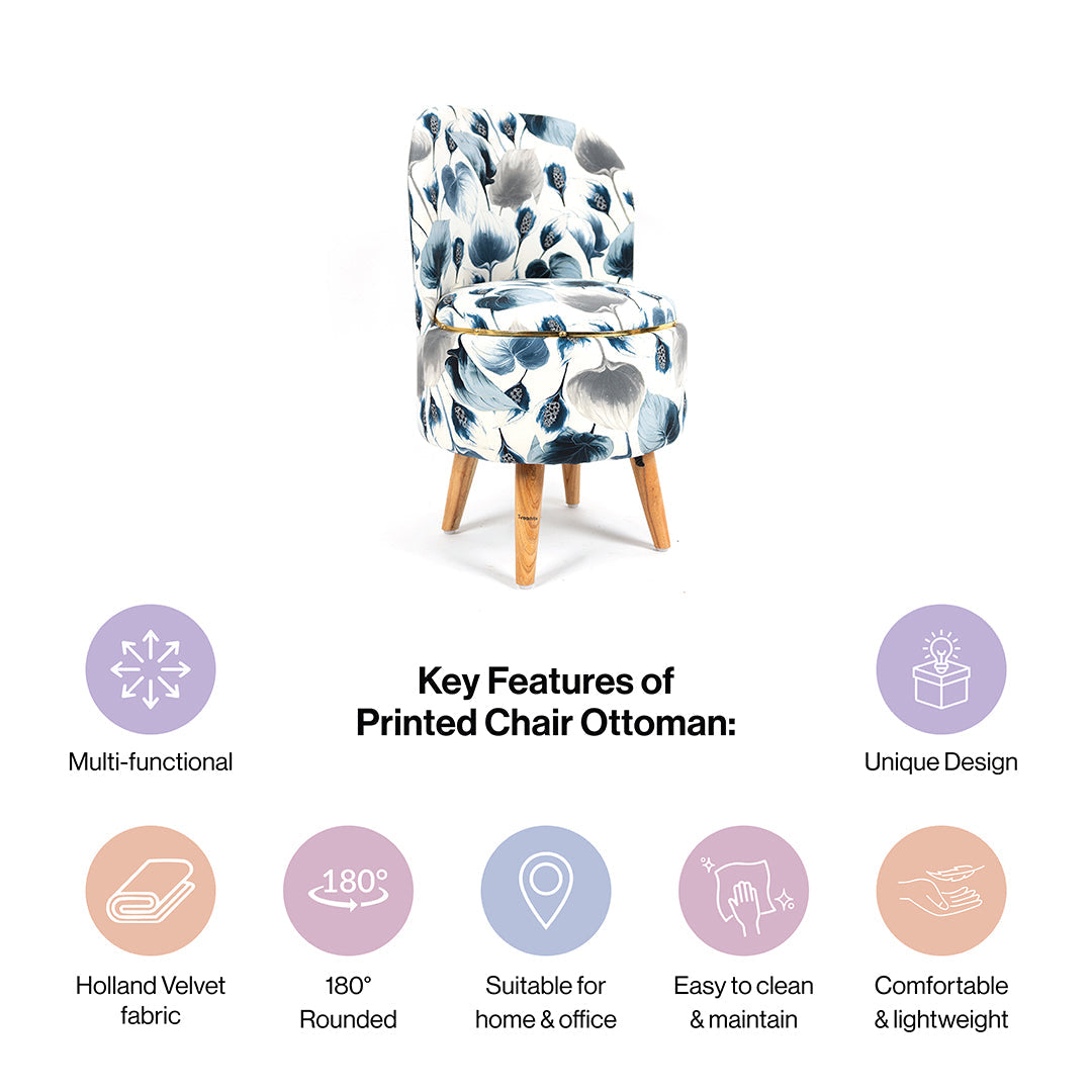 Printed Ottoman Pouffe Chair