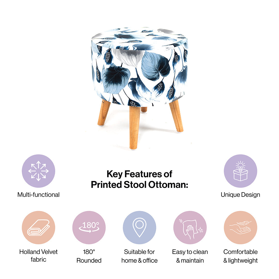 Printed Ottoman Pouffe Stool