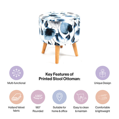 Printed Ottoman Pouffe Stool