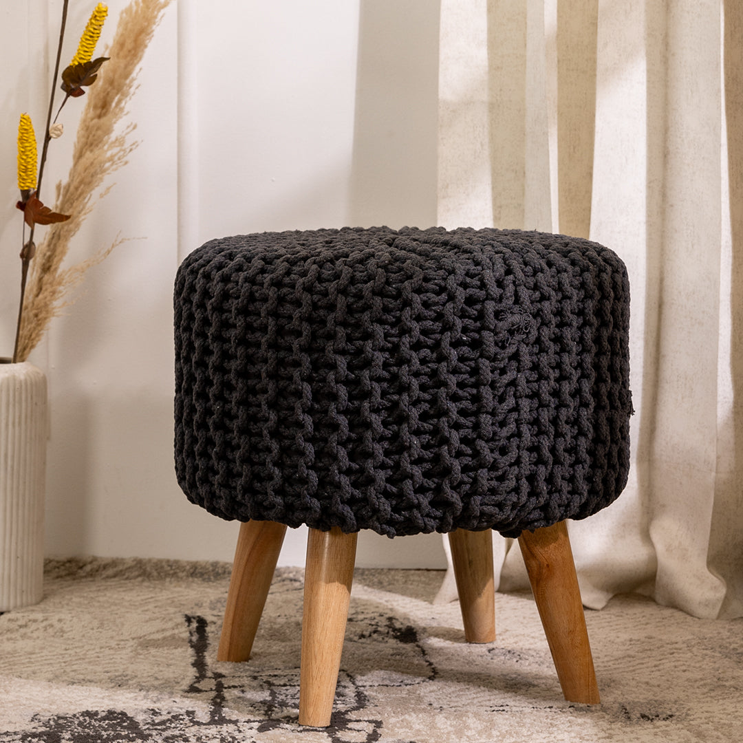 Pouf Dori Stool in Oak Brown