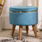 Velvet Ottoman Pouffe Stool with Piping
