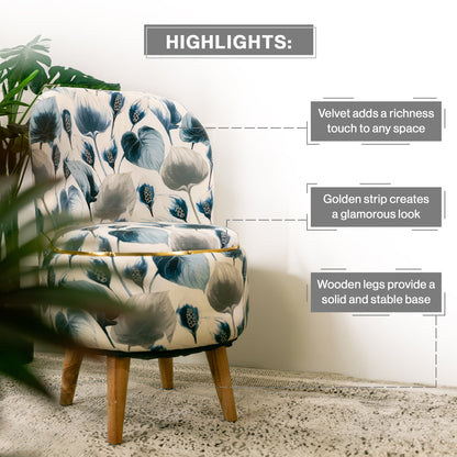 Printed Ottoman Pouffe Chair