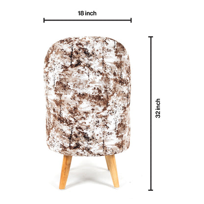 Ottoman Pouffes Print Chair and Stool Combo in Brewed Bean