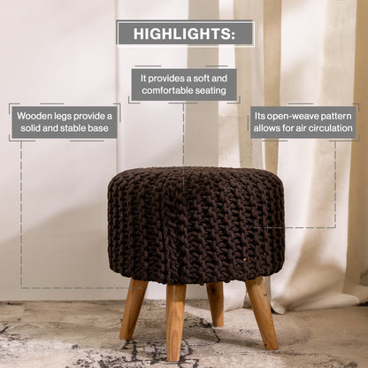 Pouf Dori Stool in Oak Brown