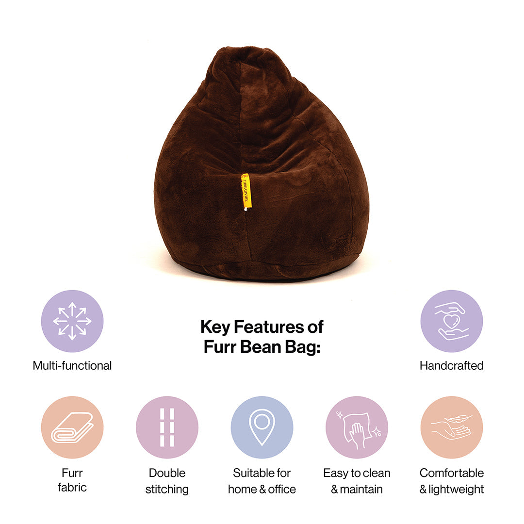 4XL Fur Bean Bag with Beans Filled