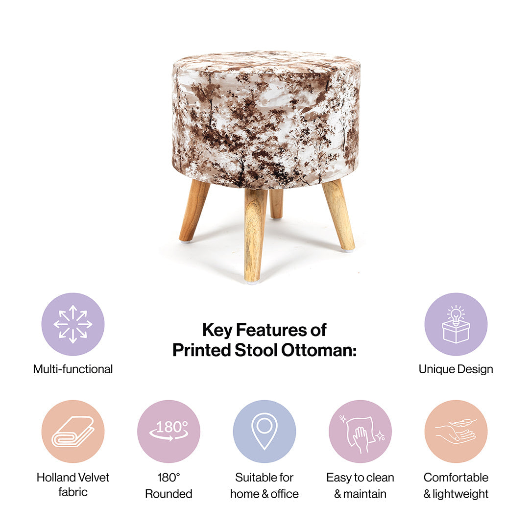 Printed Ottoman Pouffe Stool
