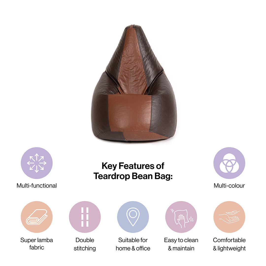 3XL Double-Shaded Teardrop Bean Bag with Beans-Light Shades