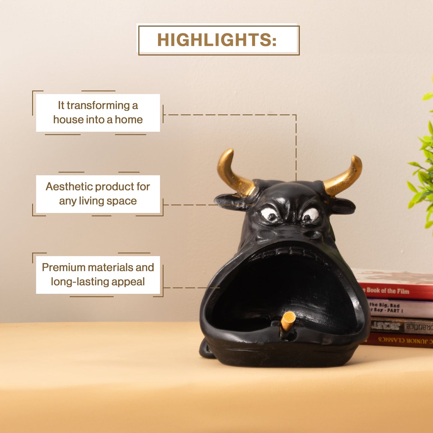 Bull Ashtray Tray in Home Decor