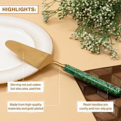 Ceylon cake server spoon-Green