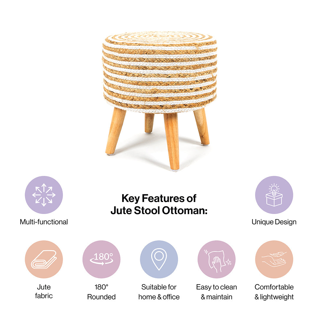 Handwoven Jute Stool - Combo of 2