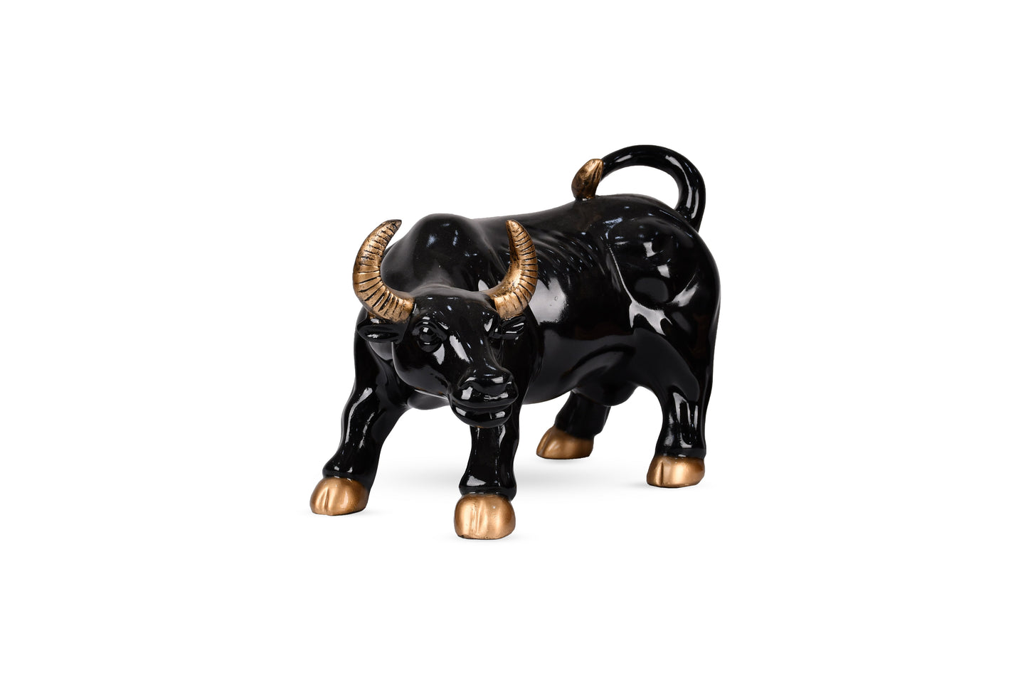 Resin Big Bull Statue In Black Eclipse