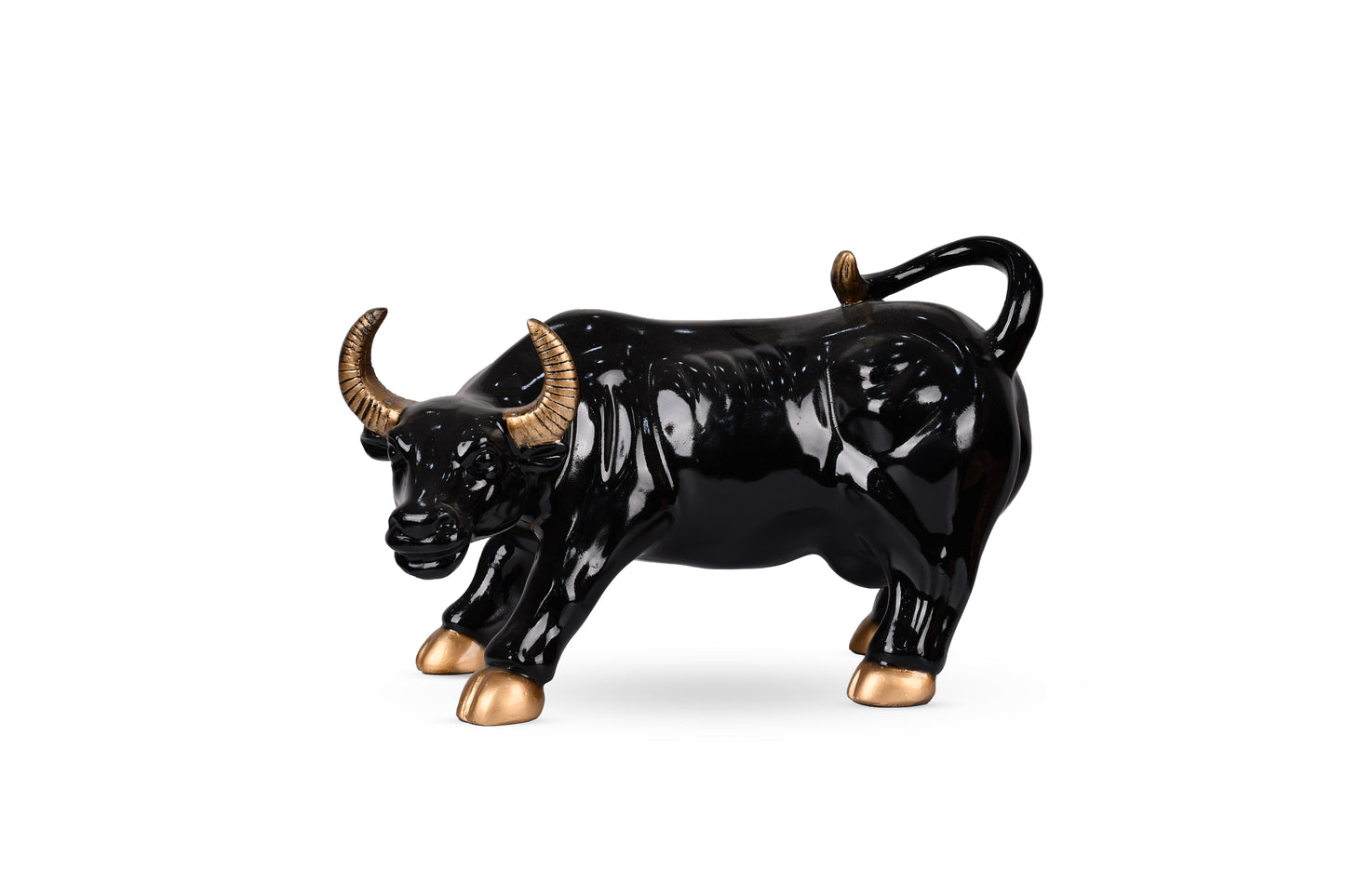 Resin Big Bull Statue In Black Eclipse